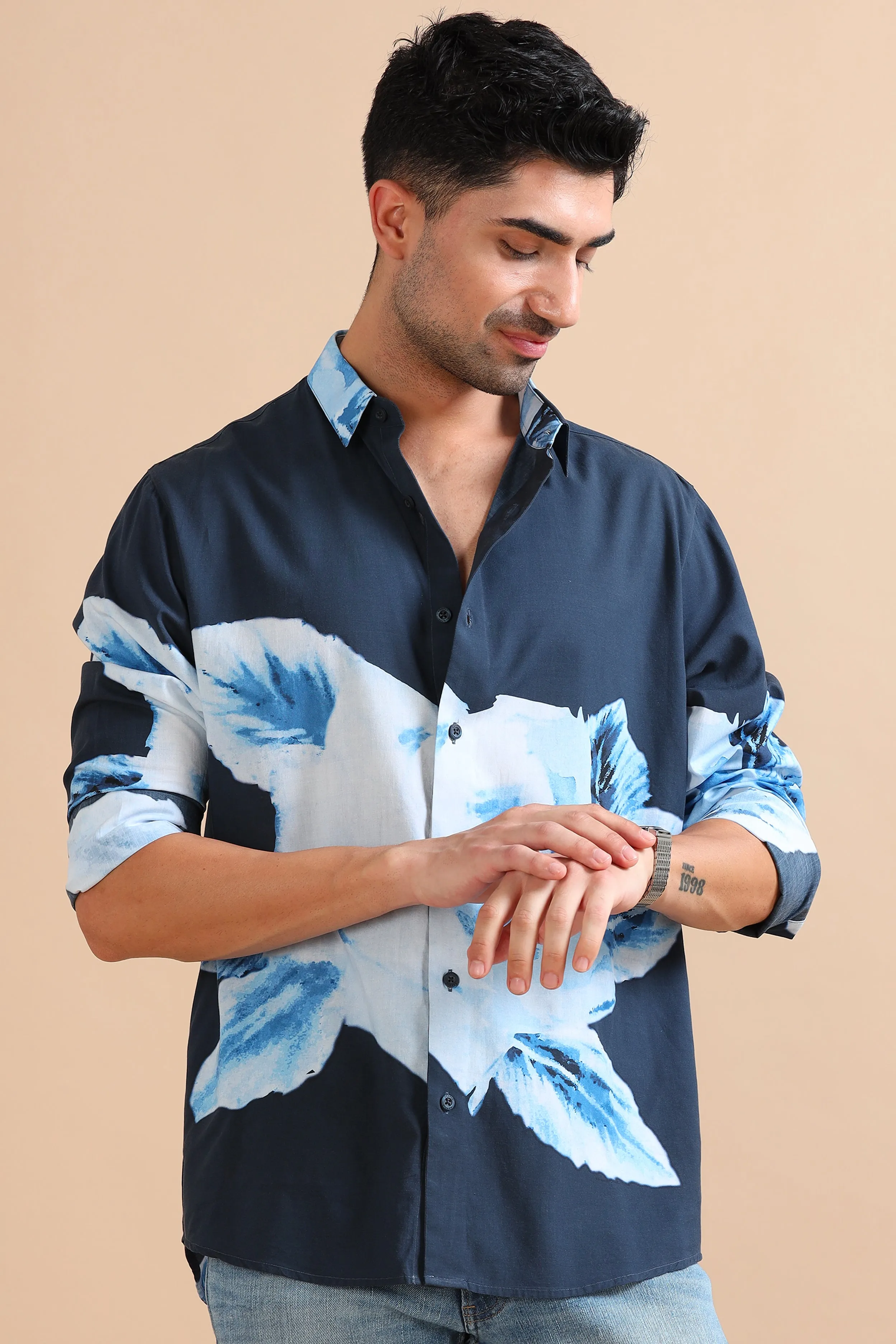 Ocean Bloom Abstract Shirt