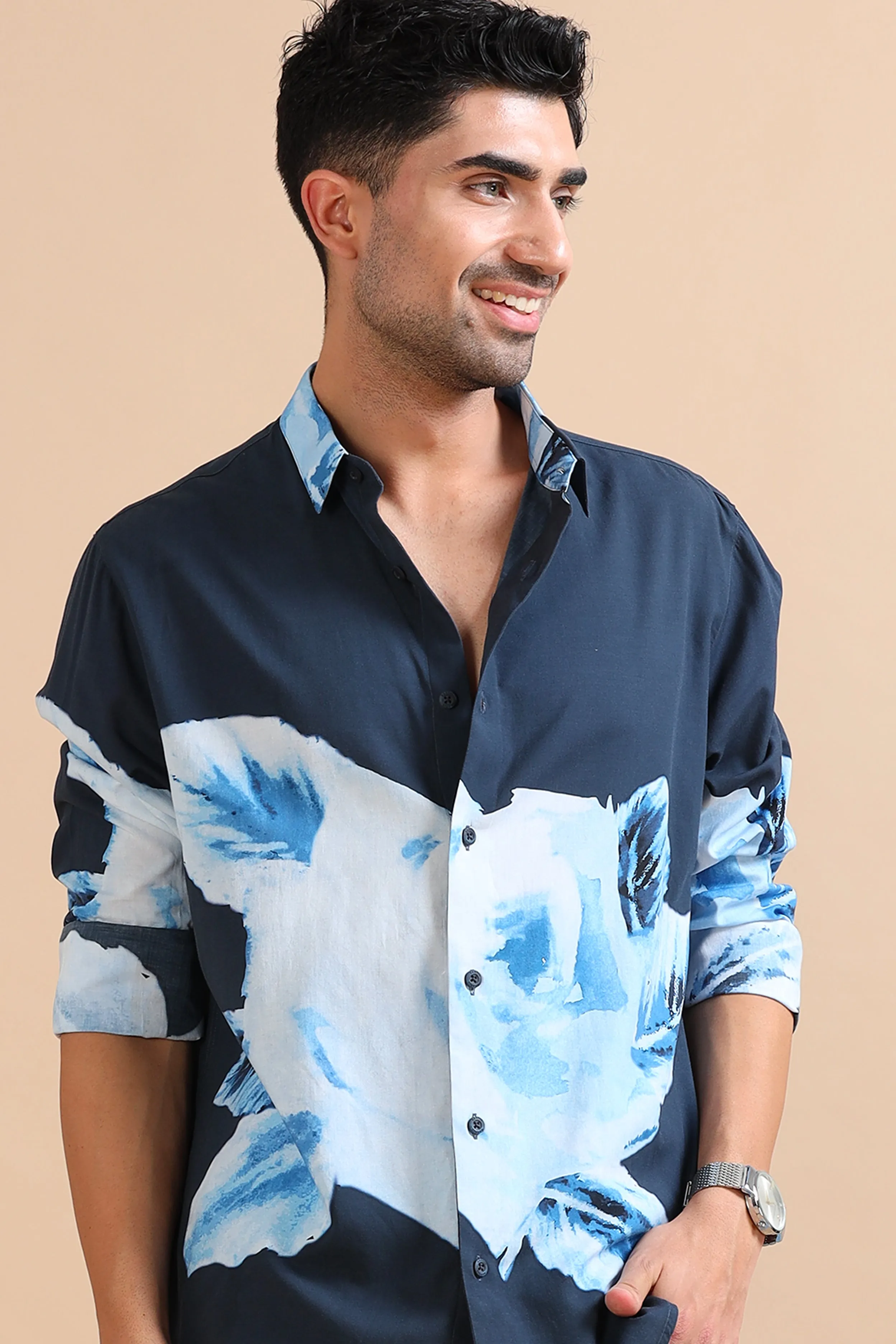 Ocean Bloom Abstract Shirt