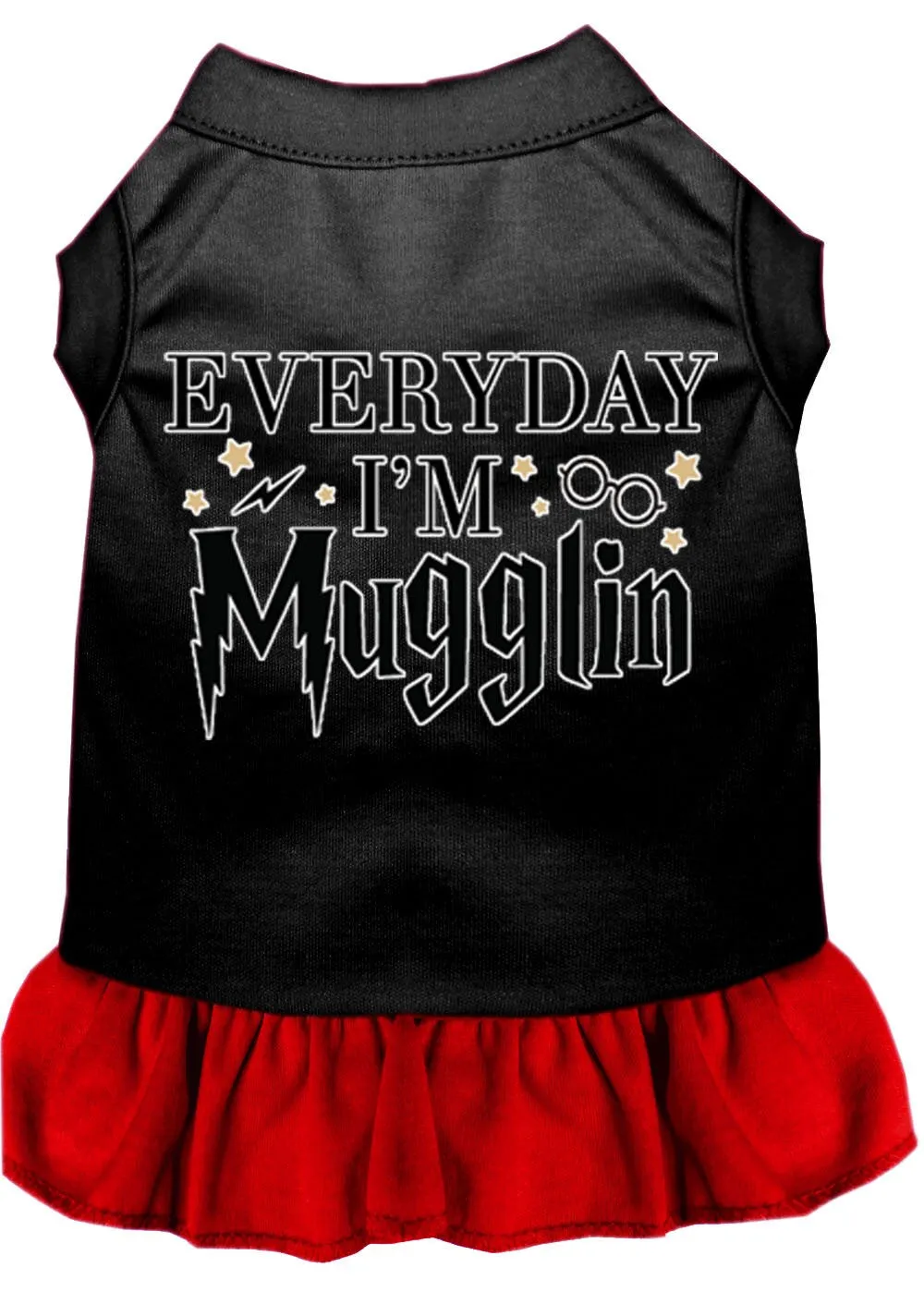 Pet Dog & Cat Dress Screen Printed, "Everyday I'm Mugglin"