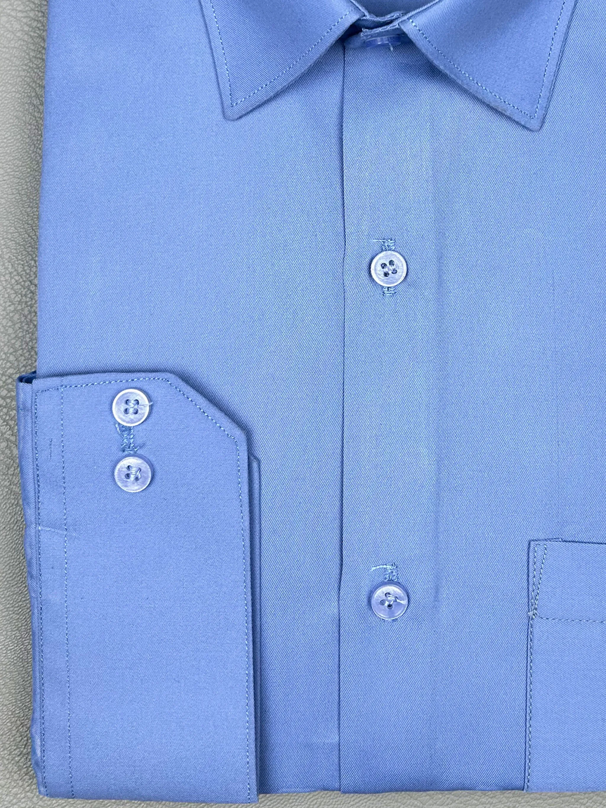 Plain Blue Formal Dress Shirt For Men MFS163