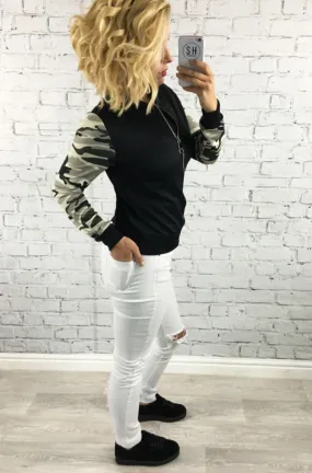 Popular Long Sleeved Stand Collar Camo Prints Women Printed Jacket Trendy Cardigan Outerwear