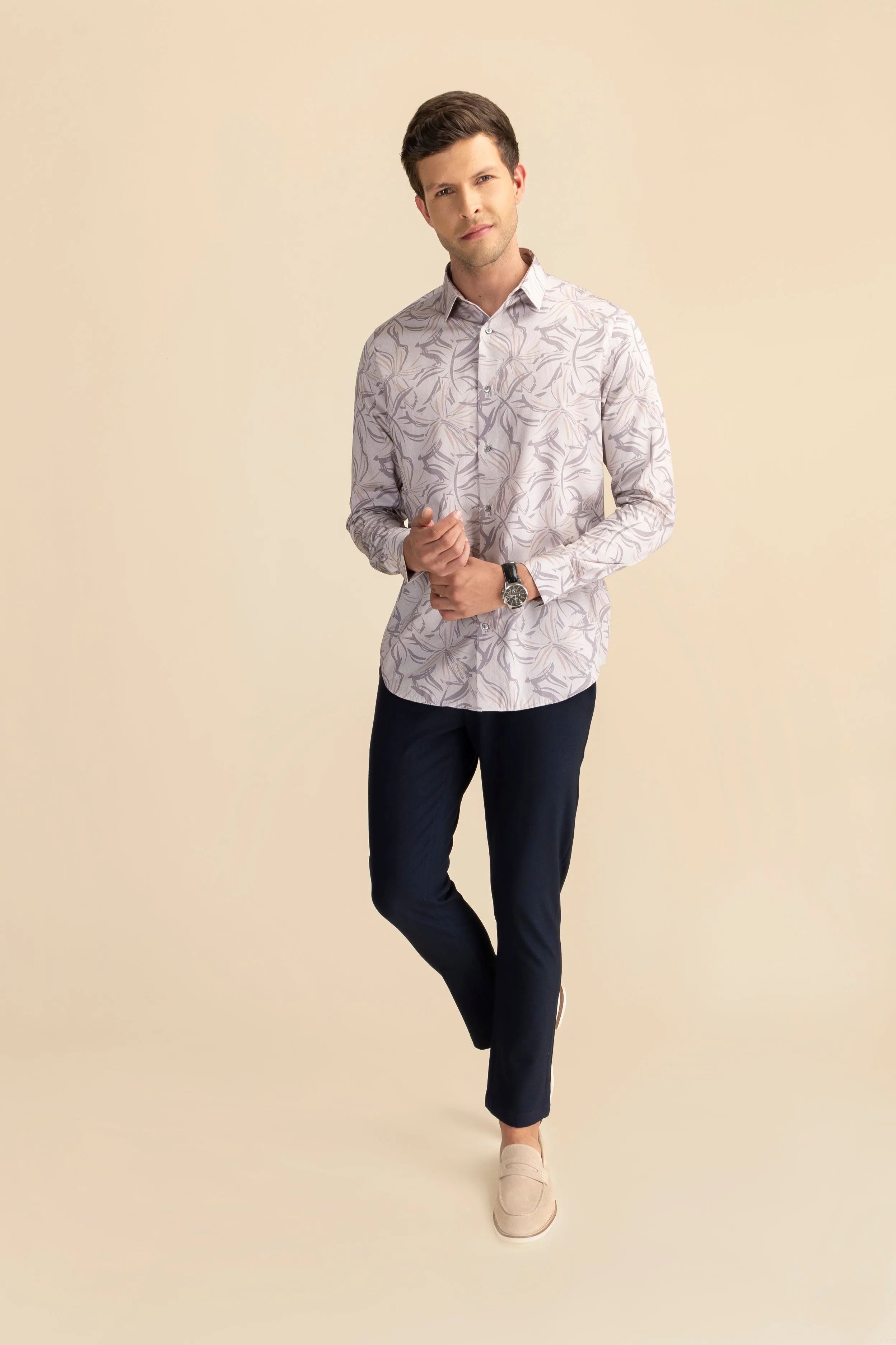 Purple abstract casual shirt EOSS