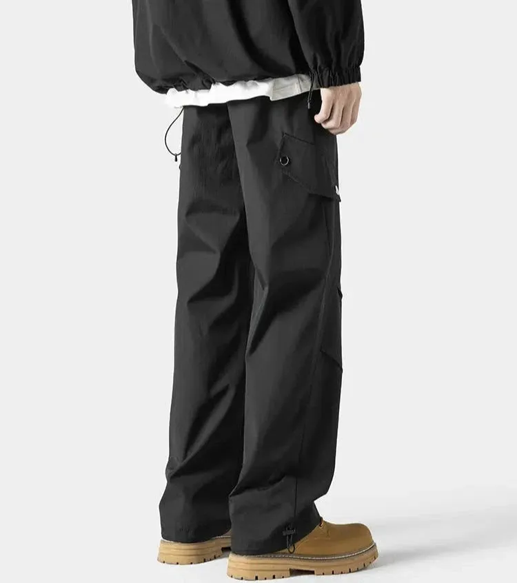 Relaxed Fit Drawstring Waist Cargo Pants