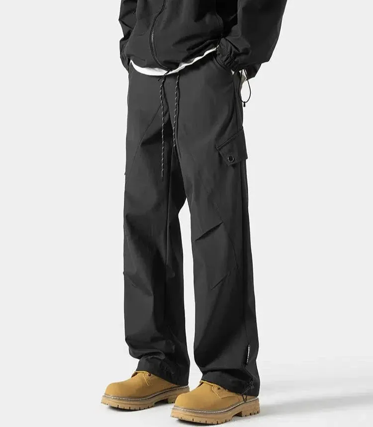 Relaxed Fit Drawstring Waist Cargo Pants