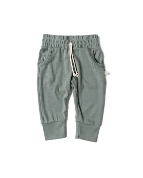 rib knit jogger - agave green