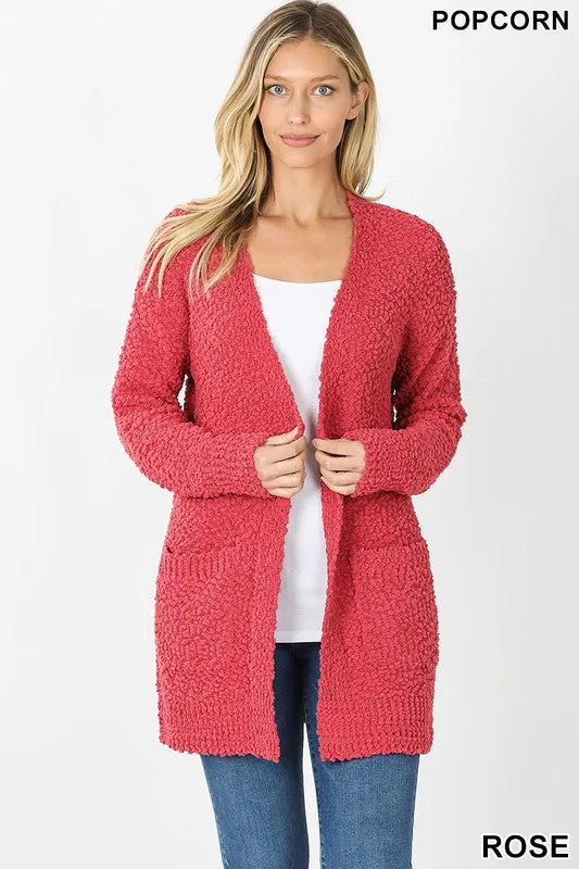 Rose Popcorn Cardigan