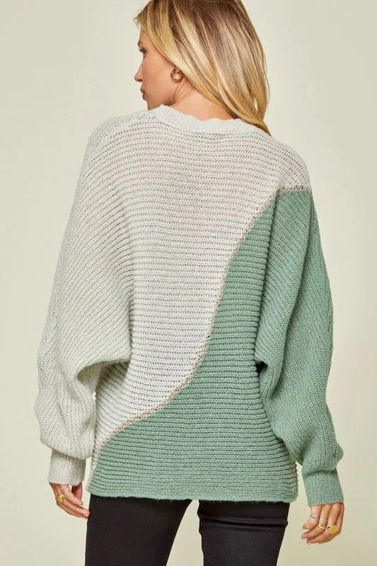 Sage Colorblock Sweater