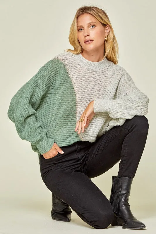 Sage Colorblock Sweater