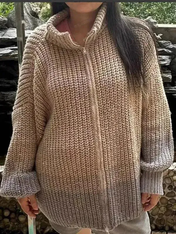 Sequined V-neck Cardigan Sweater