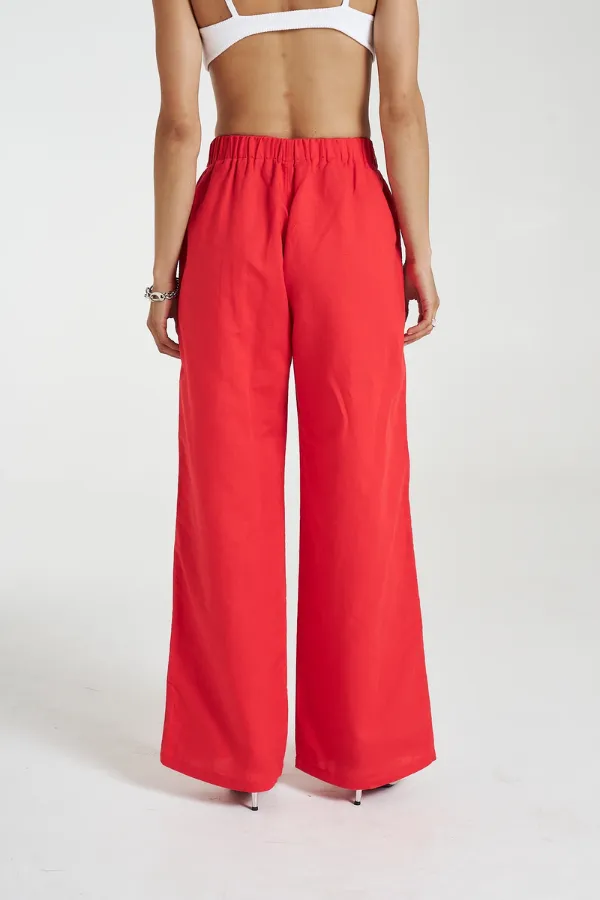 Sig Linen Pants Scarlet Summi