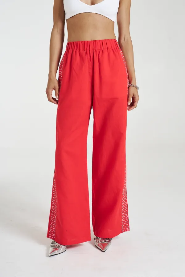 Sig Linen Pants Scarlet Summi