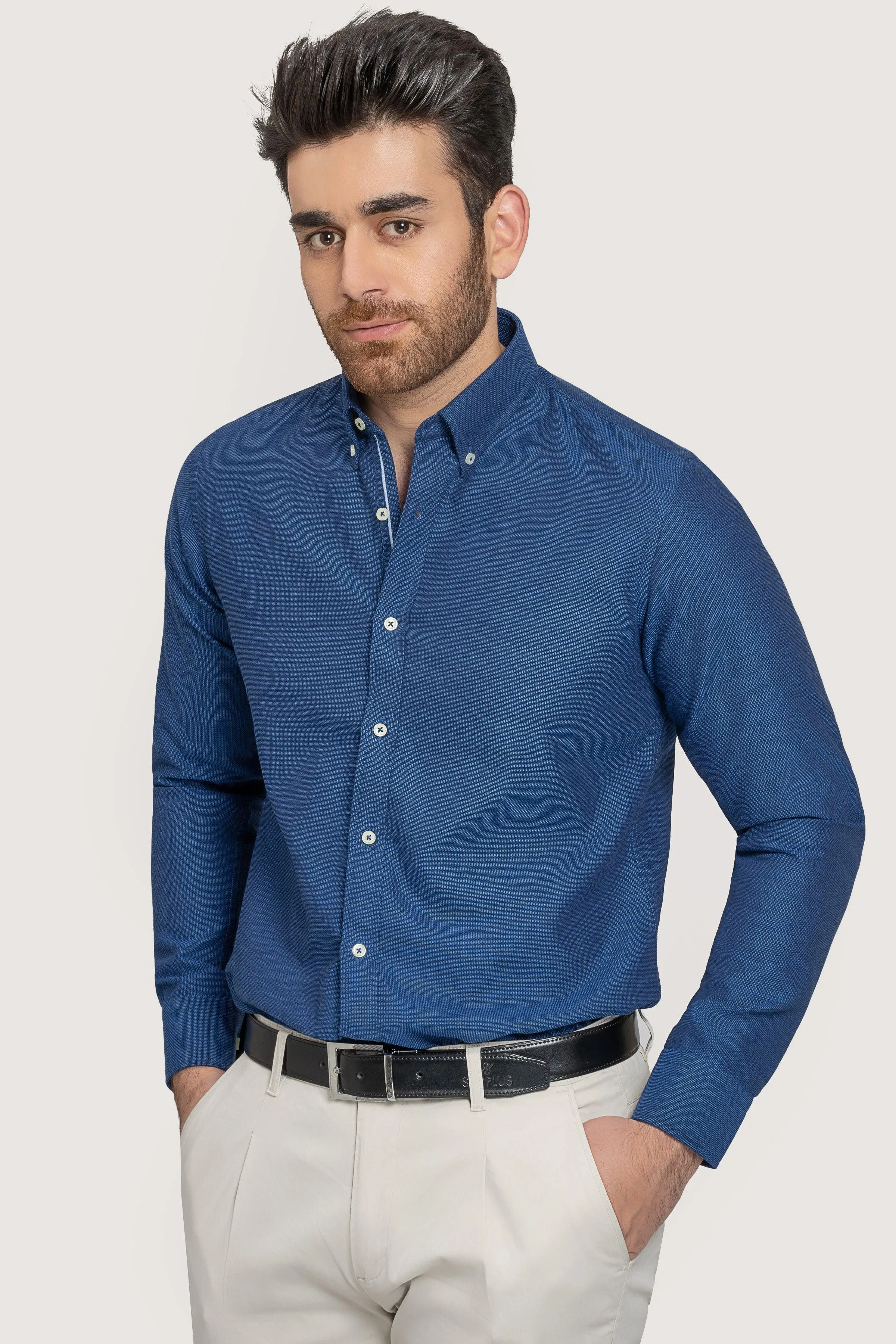 SMART SHIRT BLUE SELF