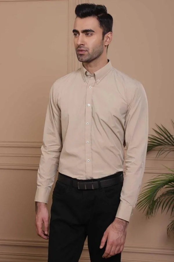 SMART SHIRT FULL SLEEVE LIGHT KHAKI