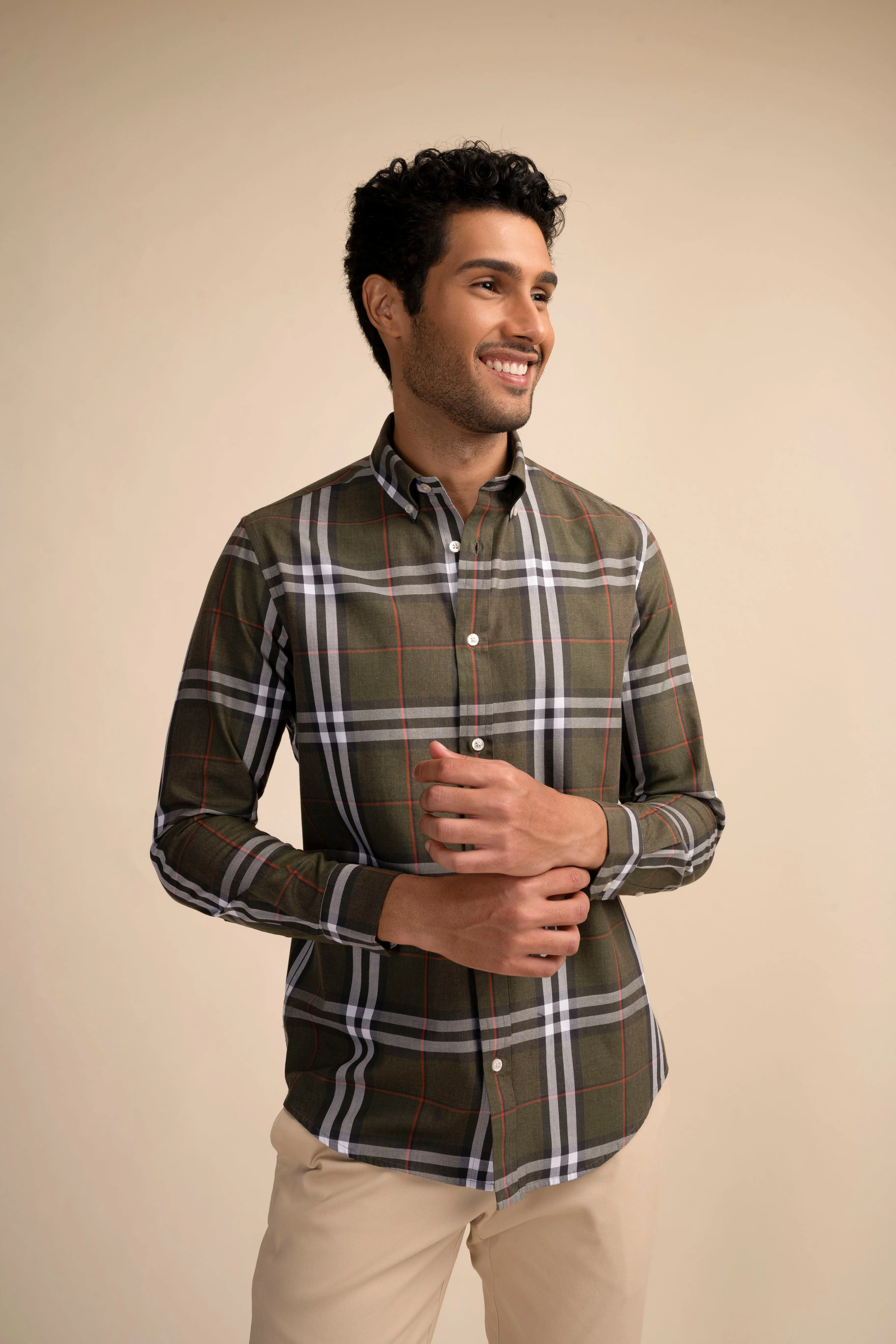 Soho Olive Button-Down Shirt