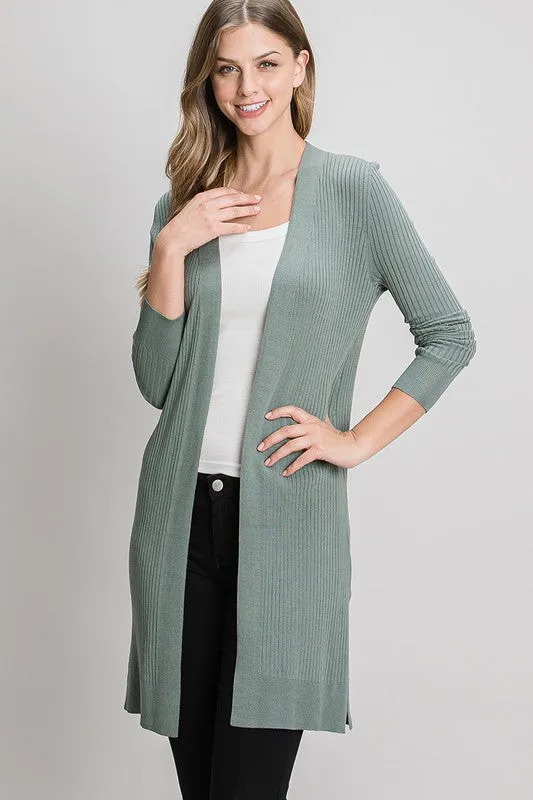 Spruce Ribbed Duster Cardigan