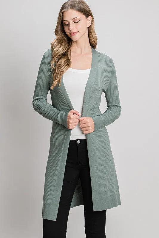 Spruce Ribbed Duster Cardigan