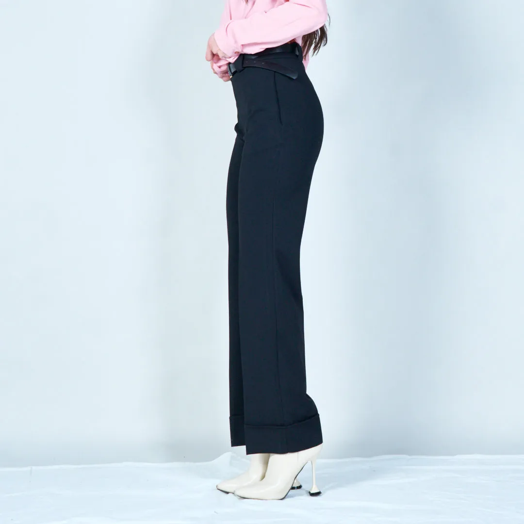 Tailored cuffed trousers with belt wholesale