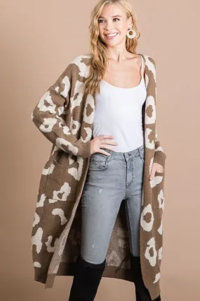 Taupe Leopard Cardigan