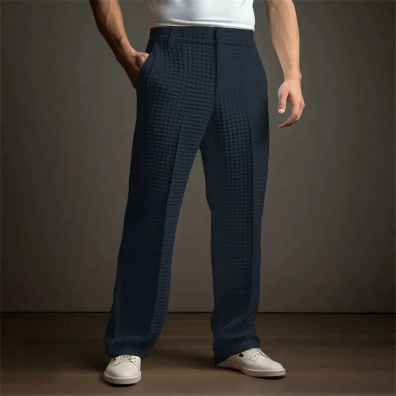 TEXTURED WAFFLE FLEX TROUSERS