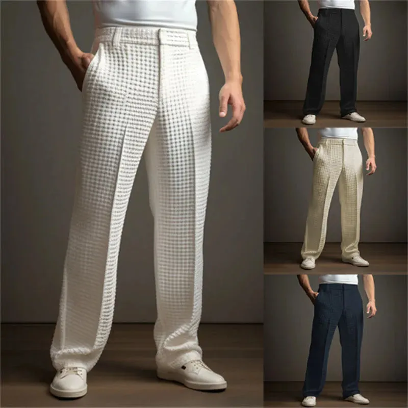 TEXTURED WAFFLE FLEX TROUSERS