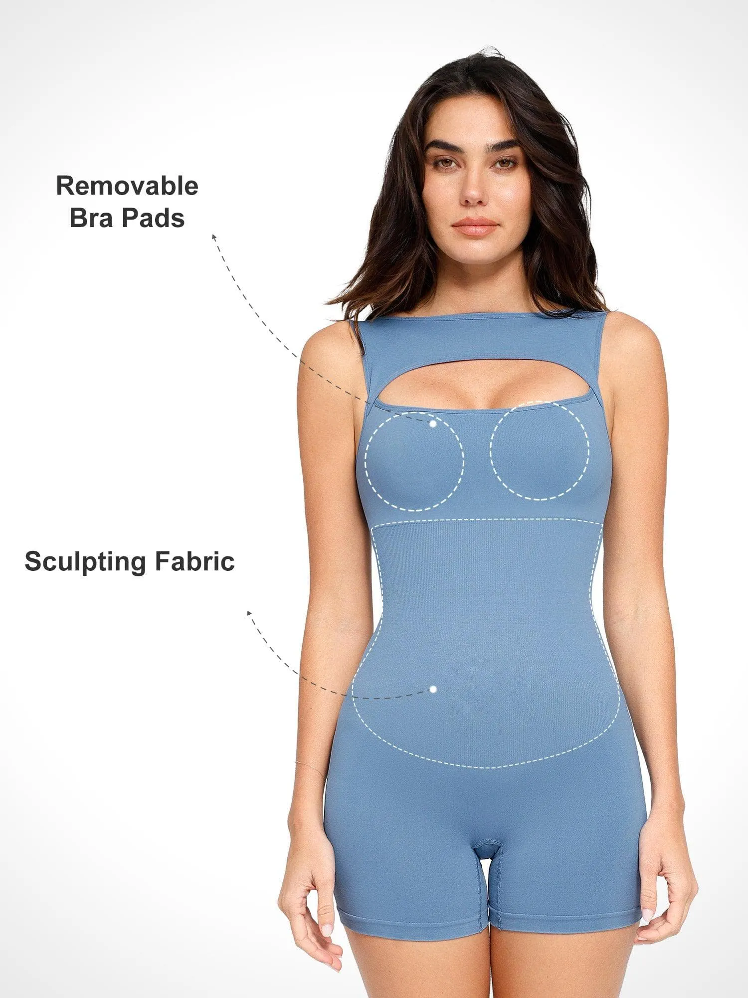 The Shapewear Romper Seamless Tummy Control Cut-Out