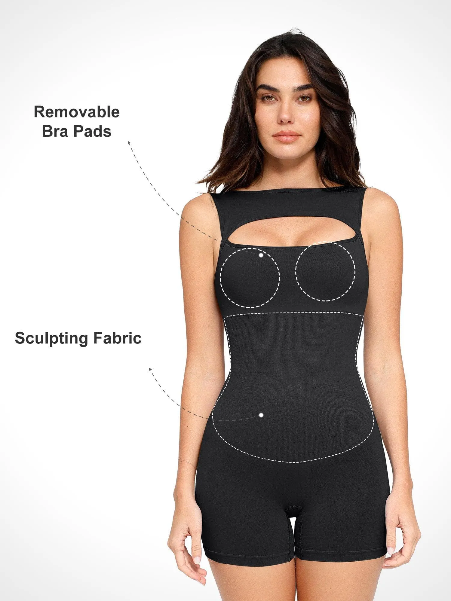 The Shapewear Romper Seamless Tummy Control Cut-Out