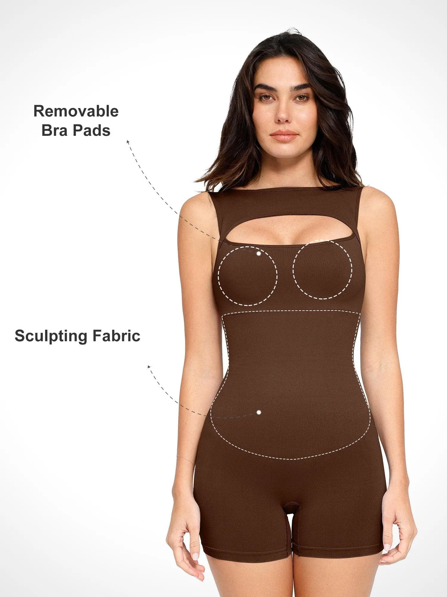 The Shapewear Romper Seamless Tummy Control Cut-Out