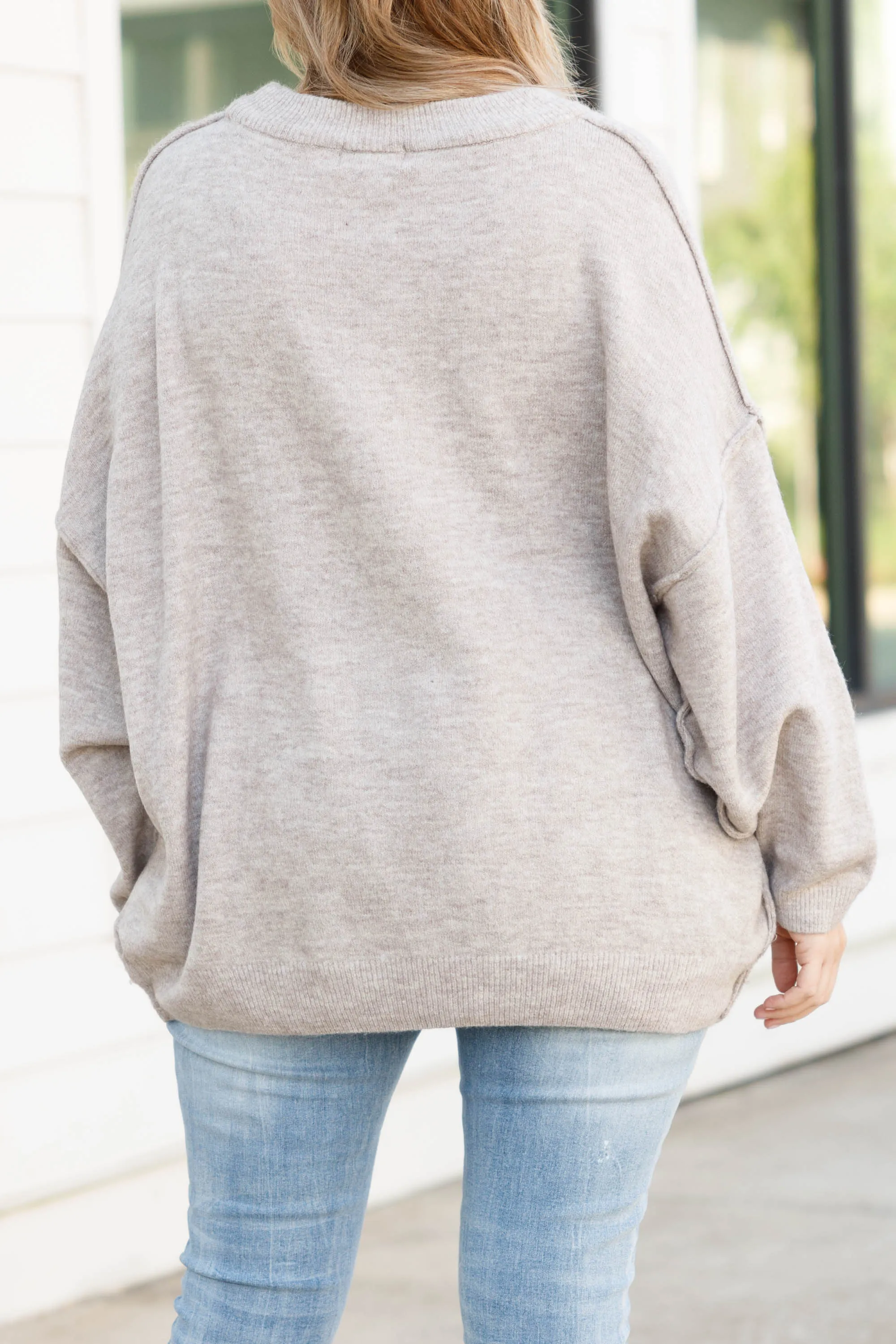 Too Comfy Sweater, Heather Mocha