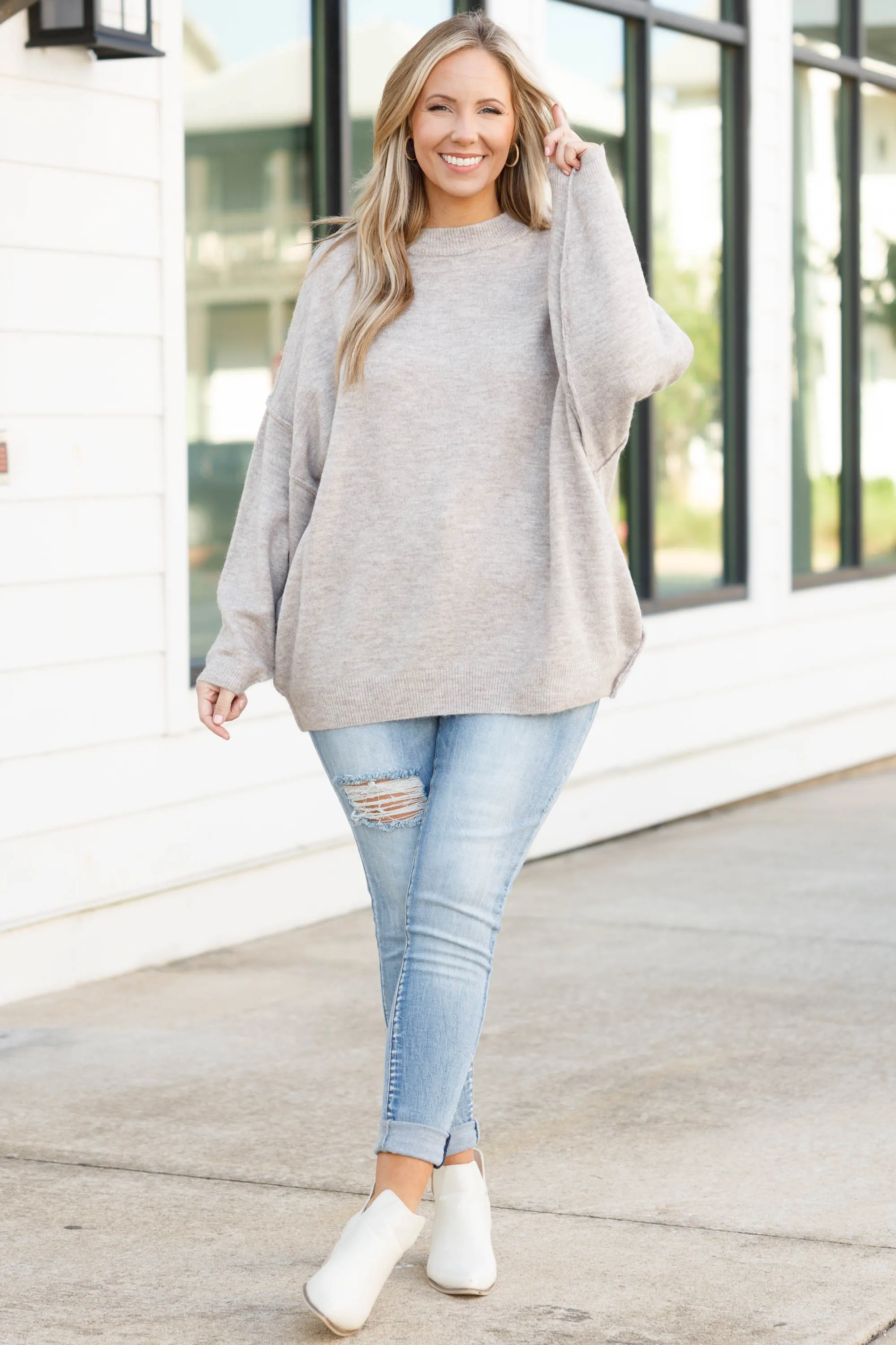 Too Comfy Sweater, Heather Mocha