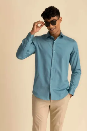 Turquoise Sateen Shirt