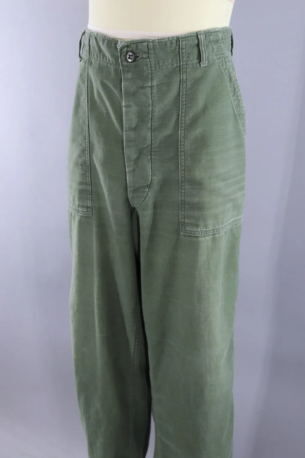 Vintage 1950s-1960s US Army Pants / OG-107 Olive Drab