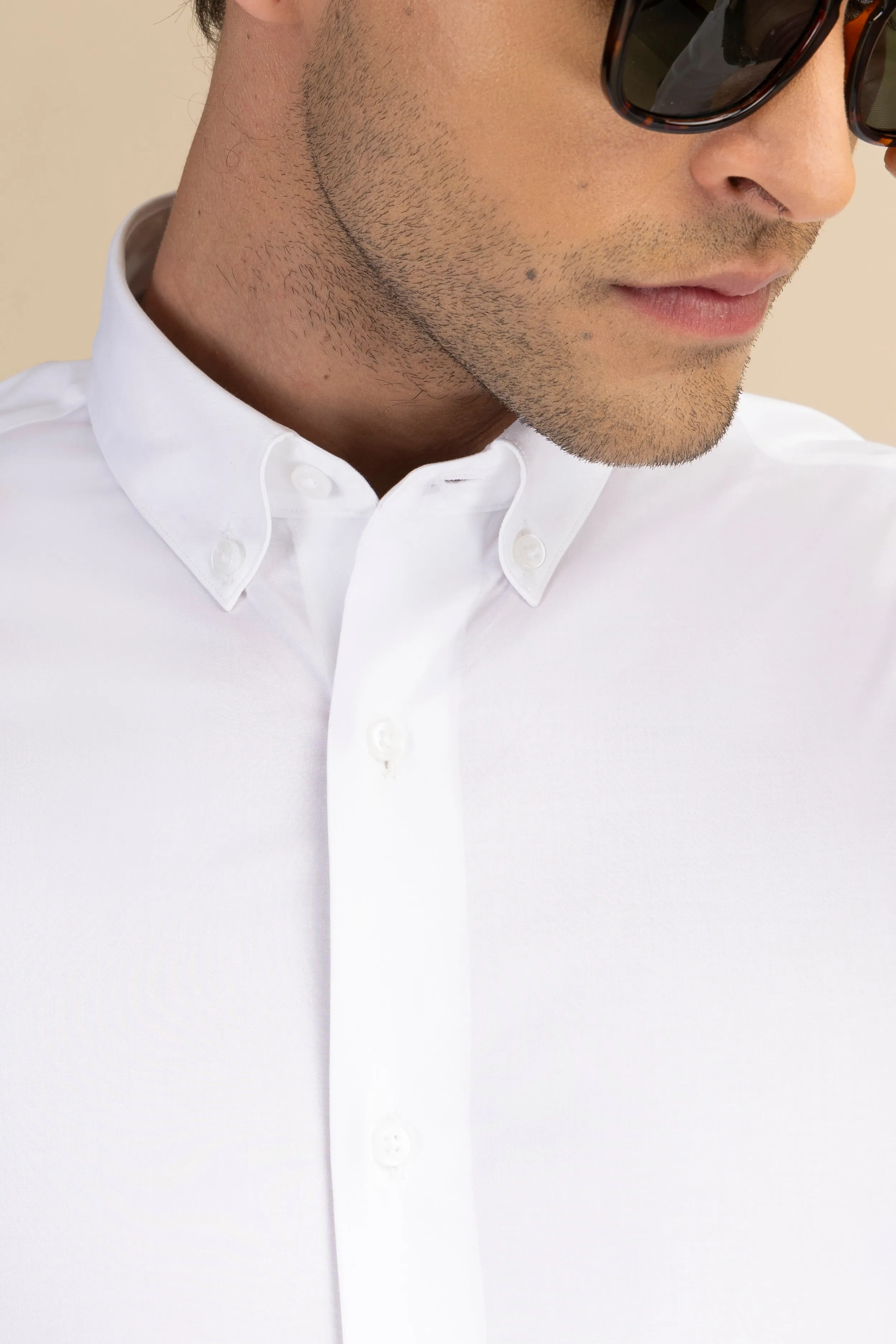 White Poplin Solid Shirt