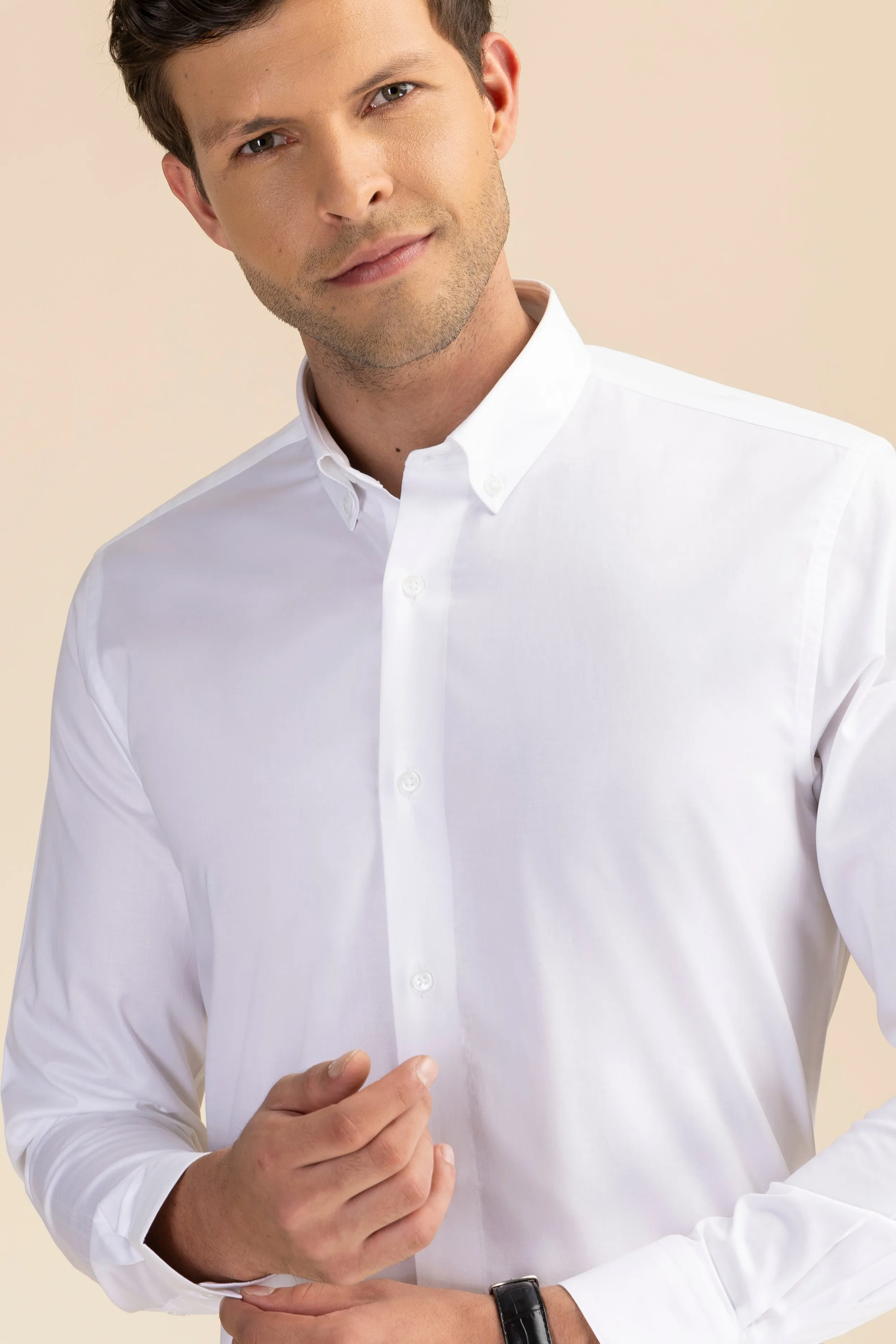 White Poplin Solid Shirt