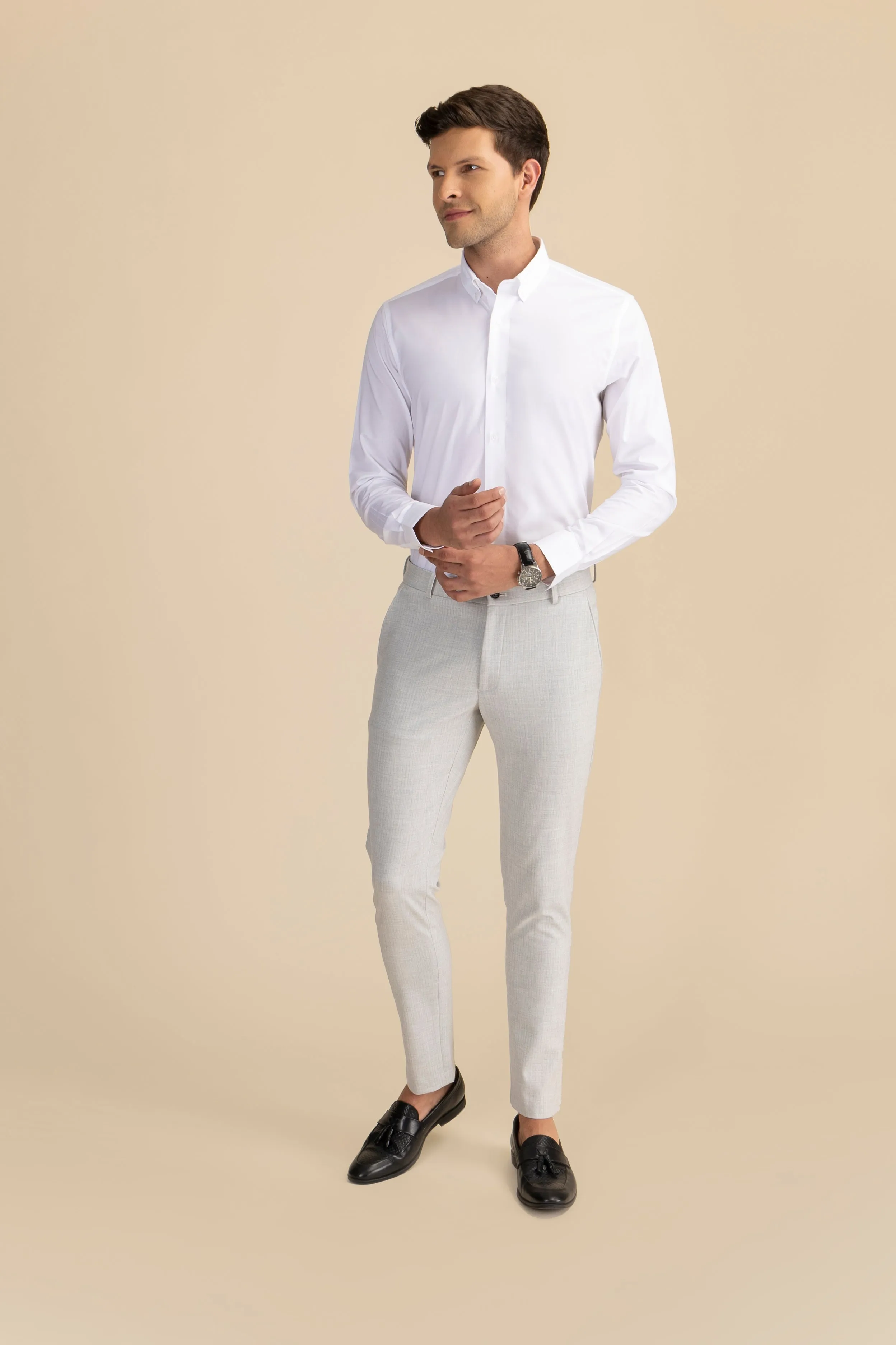 White Poplin Solid Shirt