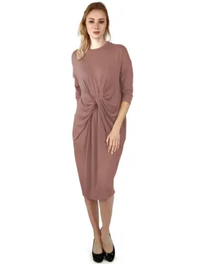 Womens Twisted Drape Front Comfy Dress