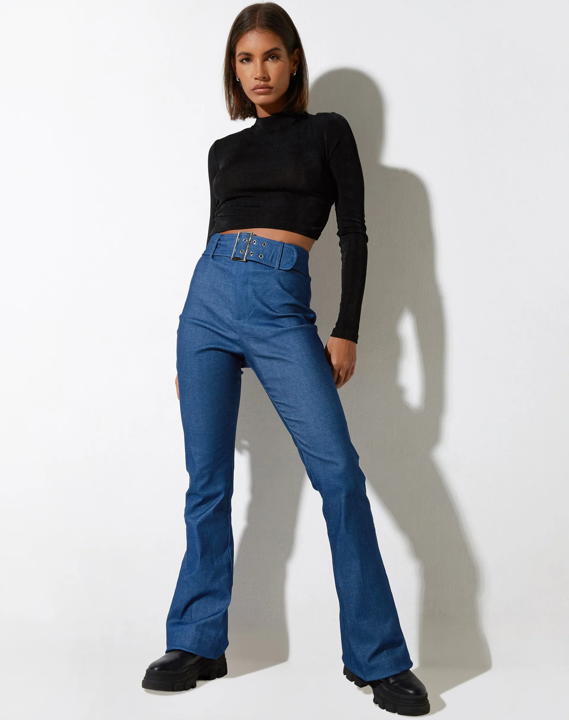 Zocha Flare Trouser in Tailoring Denim