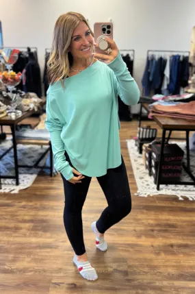 Zoey Athleisure Top - Aqua